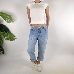 Vintage 90s Carolina Blues Relaxed Womens Light Wash Denim Jeans Capris Size: 10